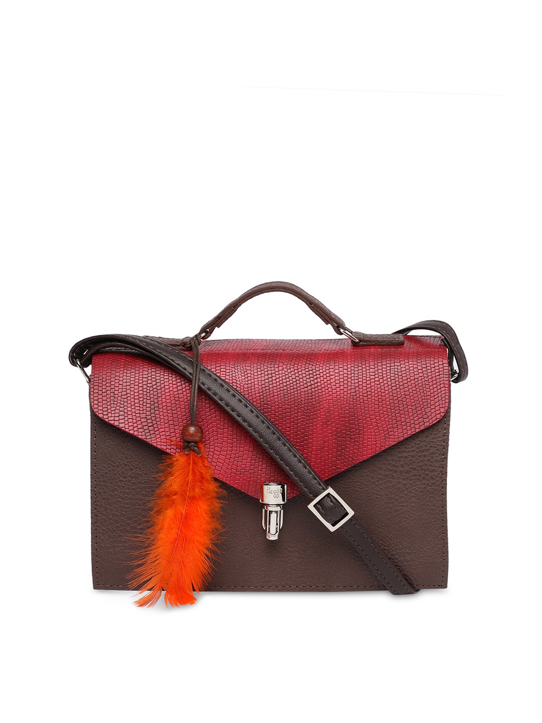 

Baggit Brown & Red Textured Satchel