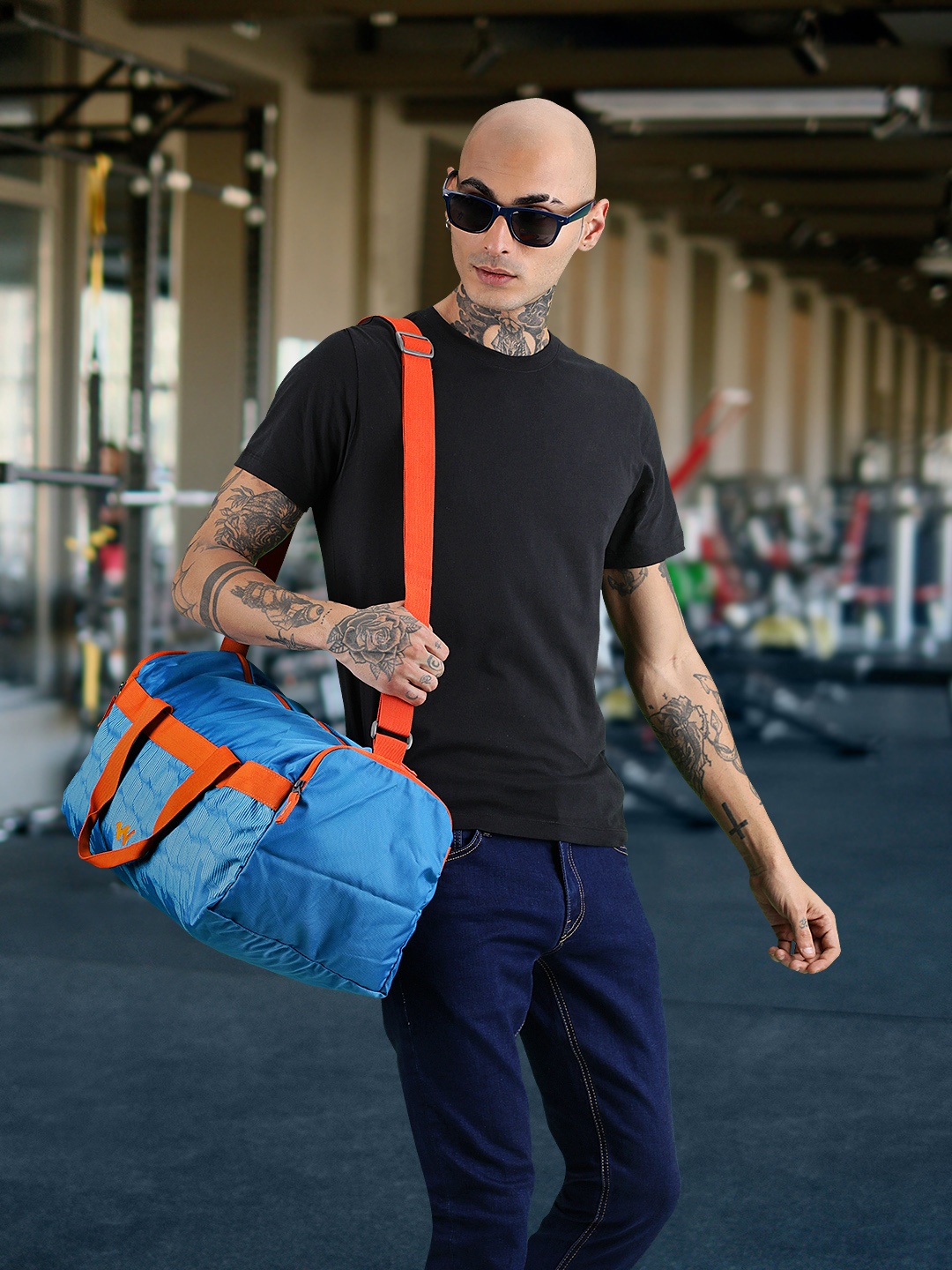 

Wildcraft Unisex Blue Printed Duffel Bag