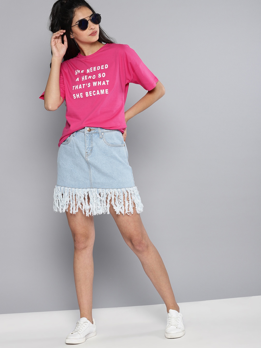 

Kook N Keech Women Pink Printed Relaxed Round Neck Pure Cotton T-shirt