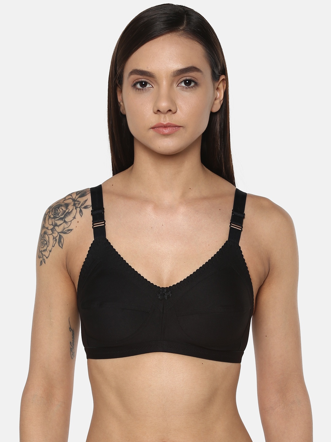 

Leading Lady Concent Black Solid Non-Wired Non Padded T-shirt Bra