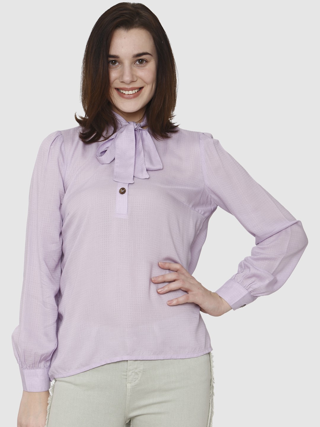 

Vero Moda Women Lavender Solid Shirt Style Top