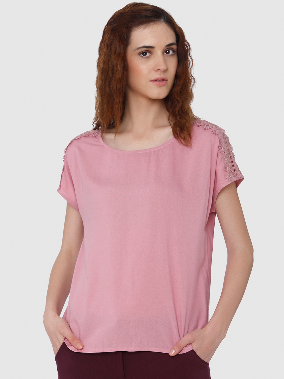 

Vero Moda Women Peach-Coloured Solid Top