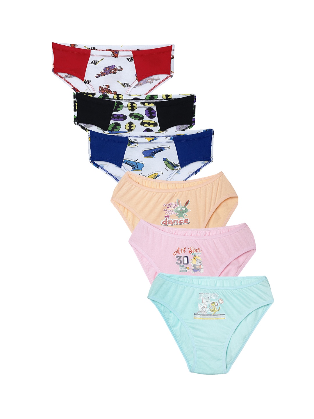 

Leading Lady Girls Pack of 6 Assorted Printed Briefs POLLY-DB-32-6-75