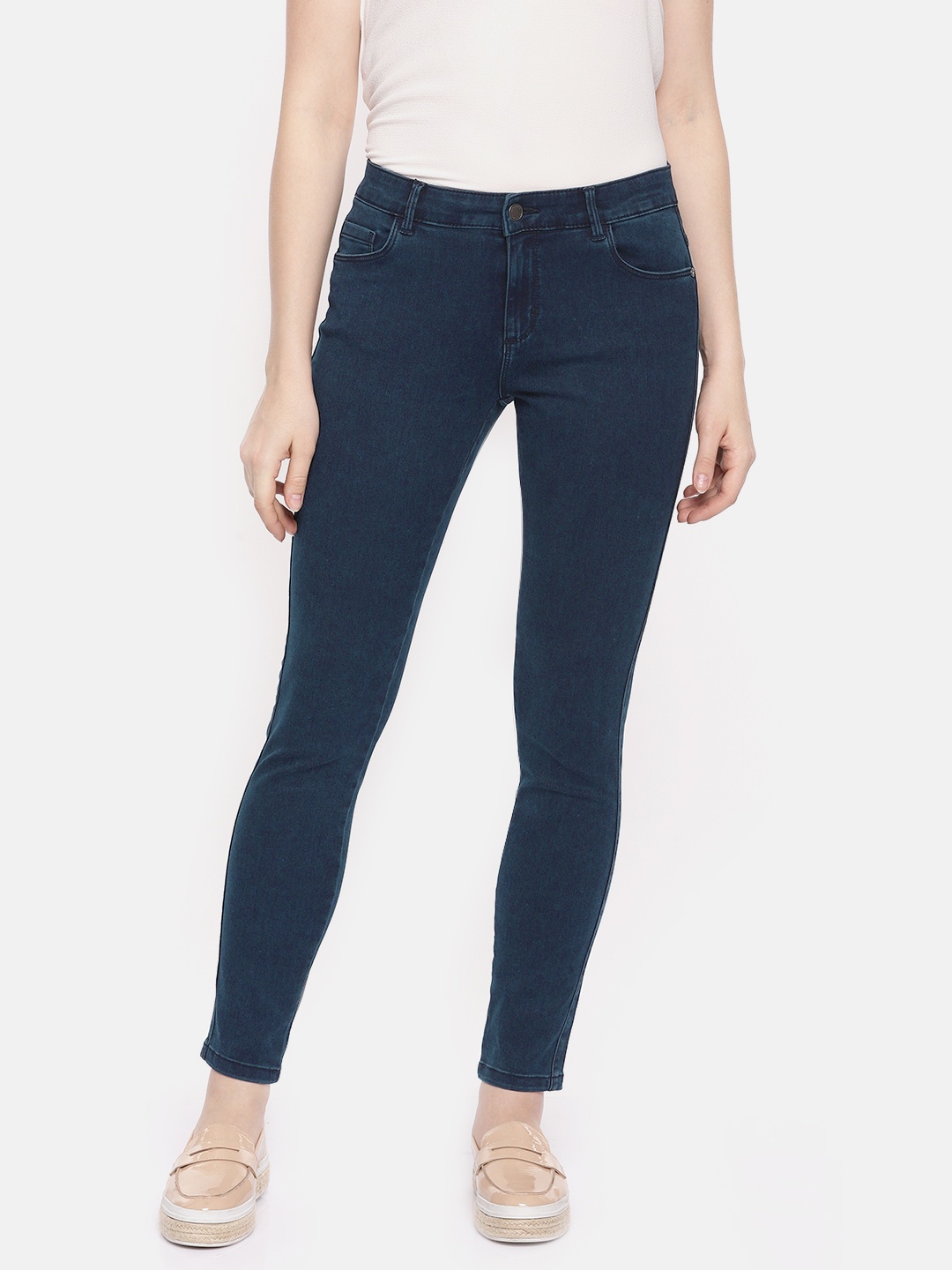 

Vero Moda Women Blue Slim Fit Mid-Rise Clean Look Jeans