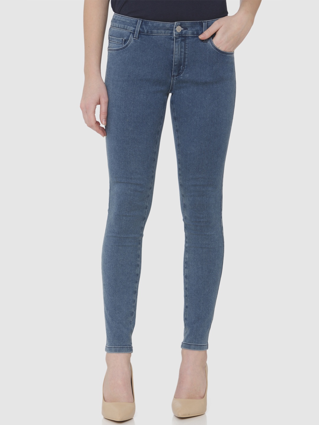 

Vero Moda Women Blue Mid-Rise Clean Look Stretchable Jeans