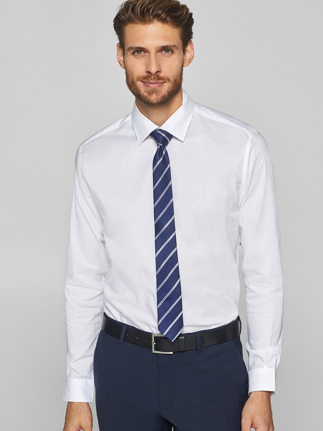 

ESPRIT Men White Slim Fit Solid Formal Shirt