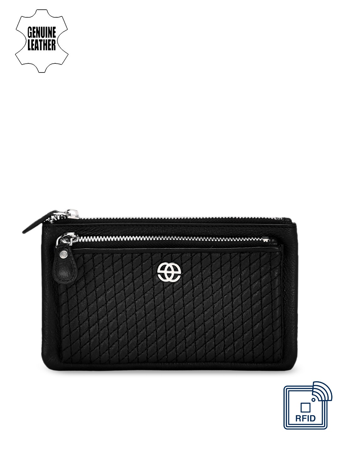 

Eske Women Black Solid Zip Around Wallet