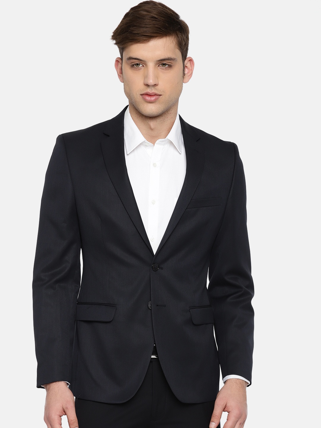 

Raymond Men Navy Blue Slim Fit Solid Formal Blazer, Na