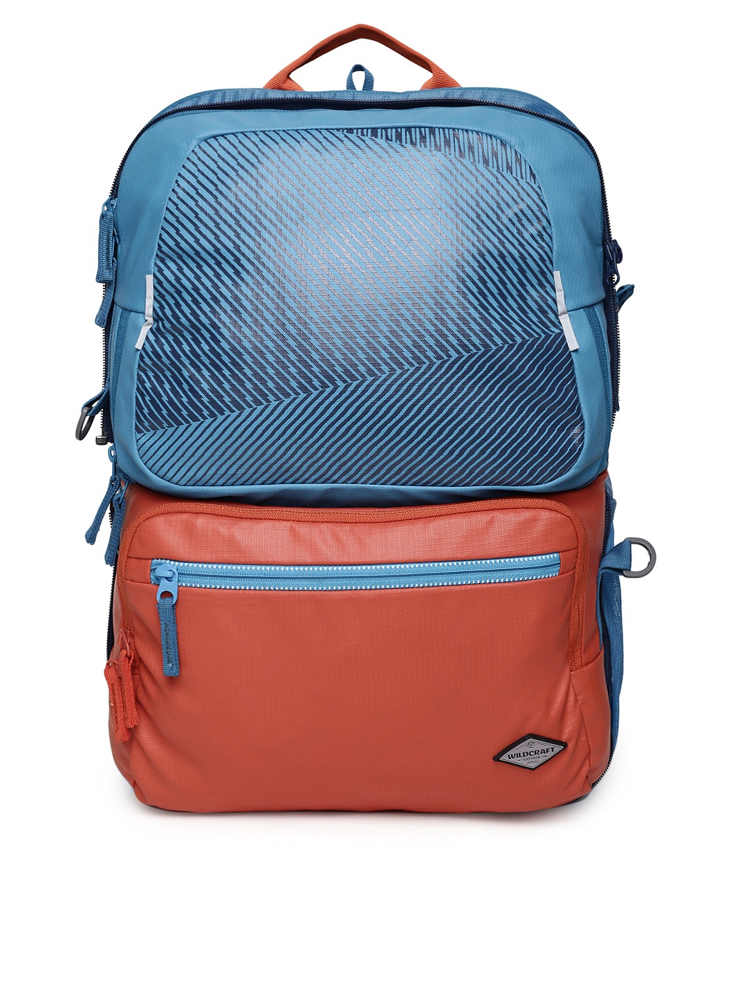 

Wildcraft Unisex Blue & Orange Colourblocked Backpack