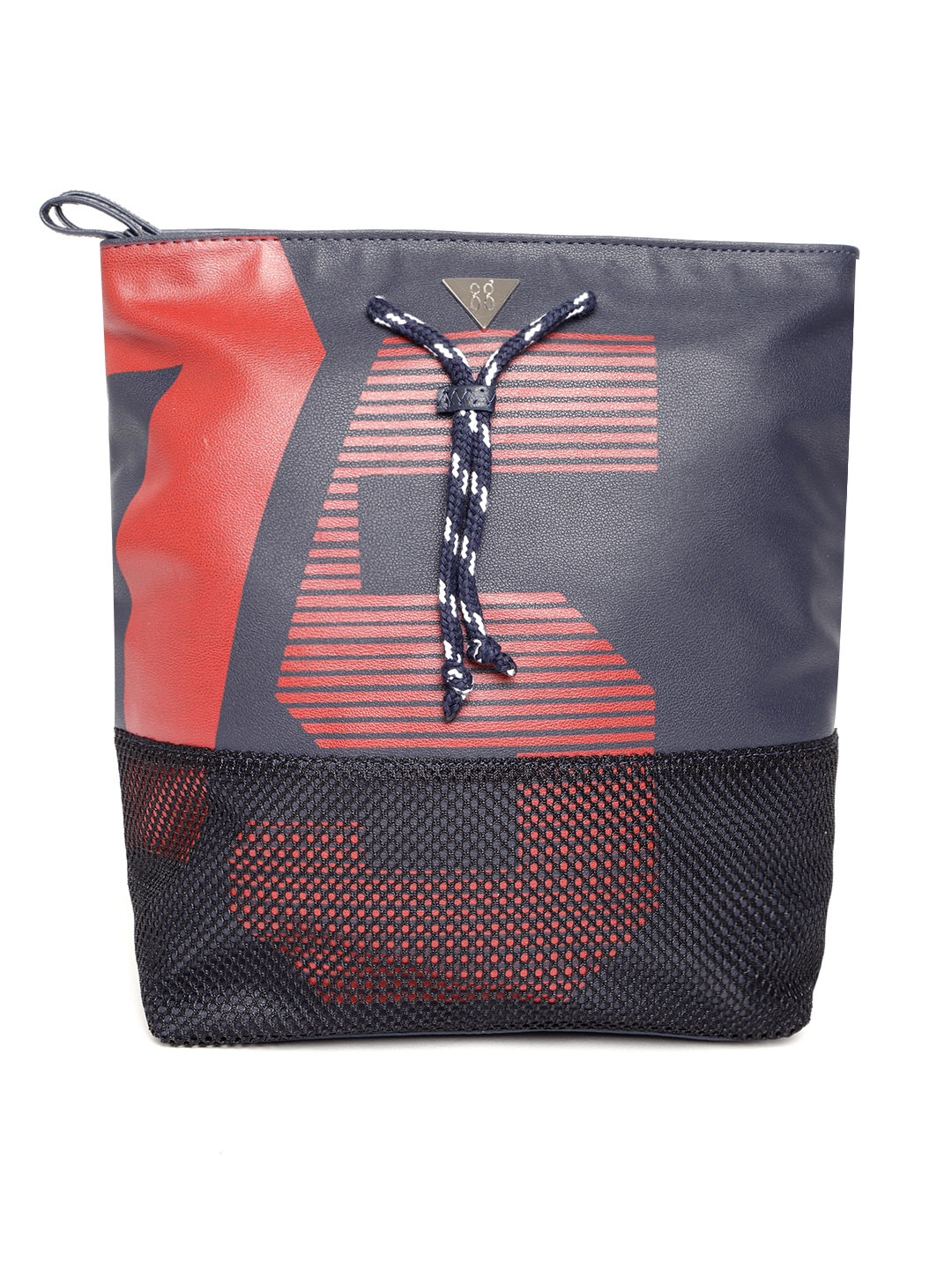 

Baggit Navy Blue & Red Printed Backpack