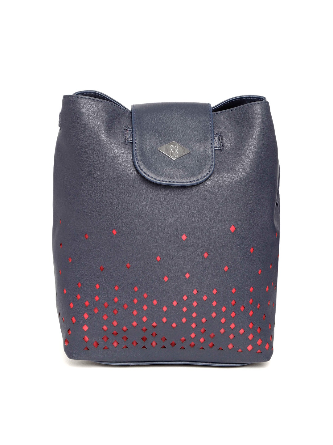 

Baggit Women Navy Blue Backpack with Cut Work