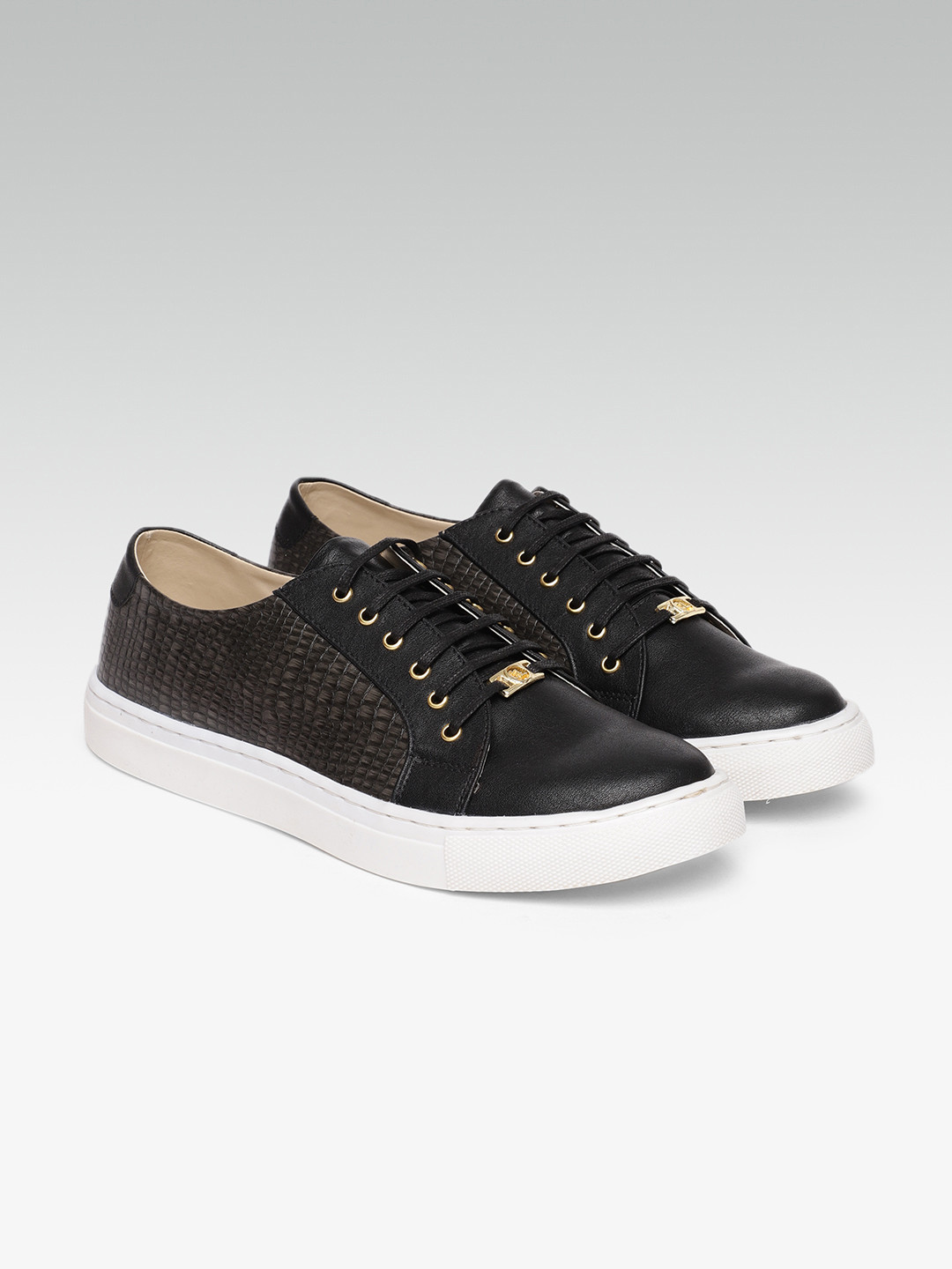 

Carlton London Women Black Textured Sneakers