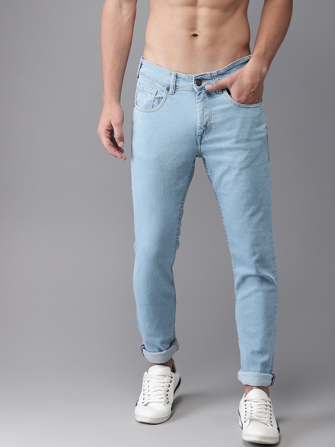 

HERE&NOW Men Blue Slim Fit Mid-Rise Clean Look Stretchable Jeans