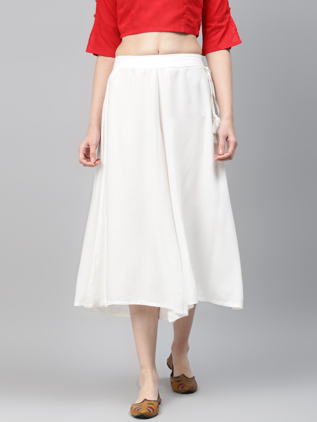 

AURELIA Women White Regular Fit Solid Culottes