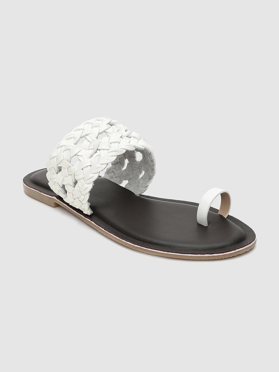 

Anouk Women White Woven Design One Toe Flats