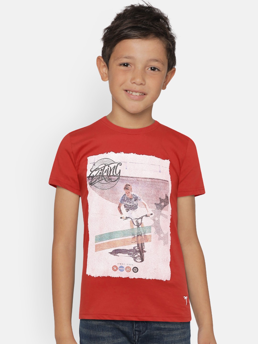 

Palm Tree Boys Red Printed Round Neck T-shirt