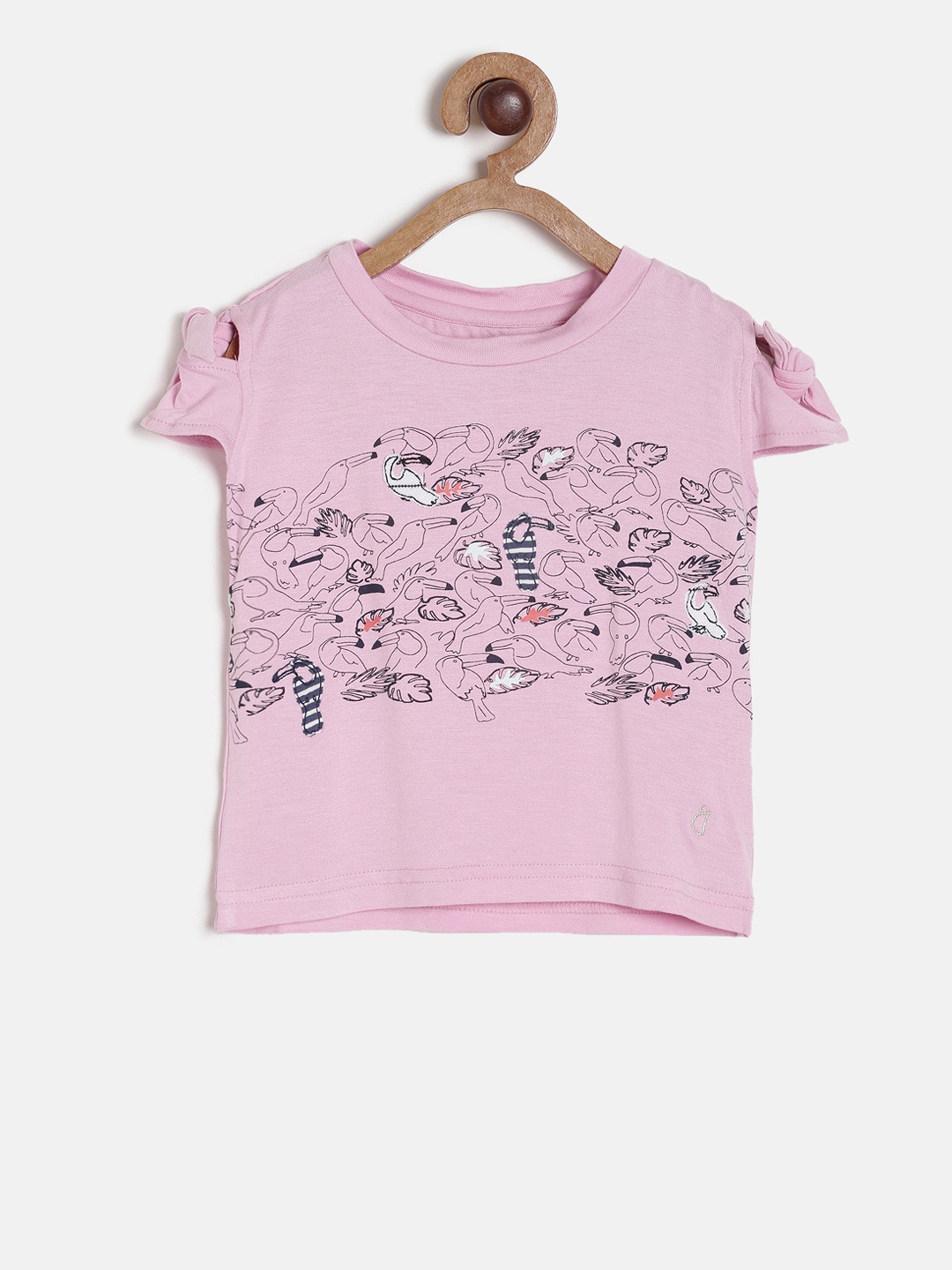 

Gini and Jony Girls Pink Printed Top