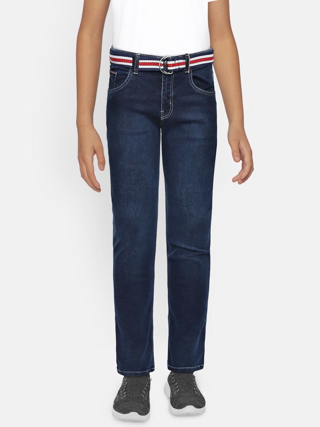 

Palm Tree Boys Navy Blue Slim Fit Mid-Rise Clean Look Jeans