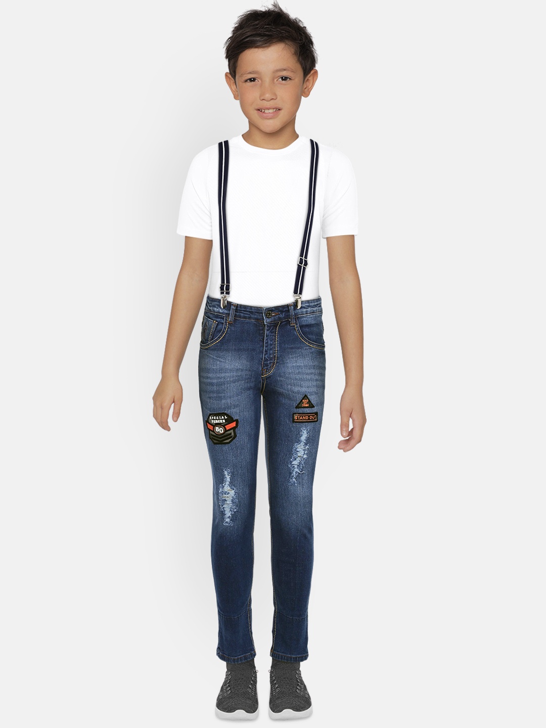 

Gini and Jony Boys Navy Blue Regular Fit Mid-Rise Mildly Distressed Jeans