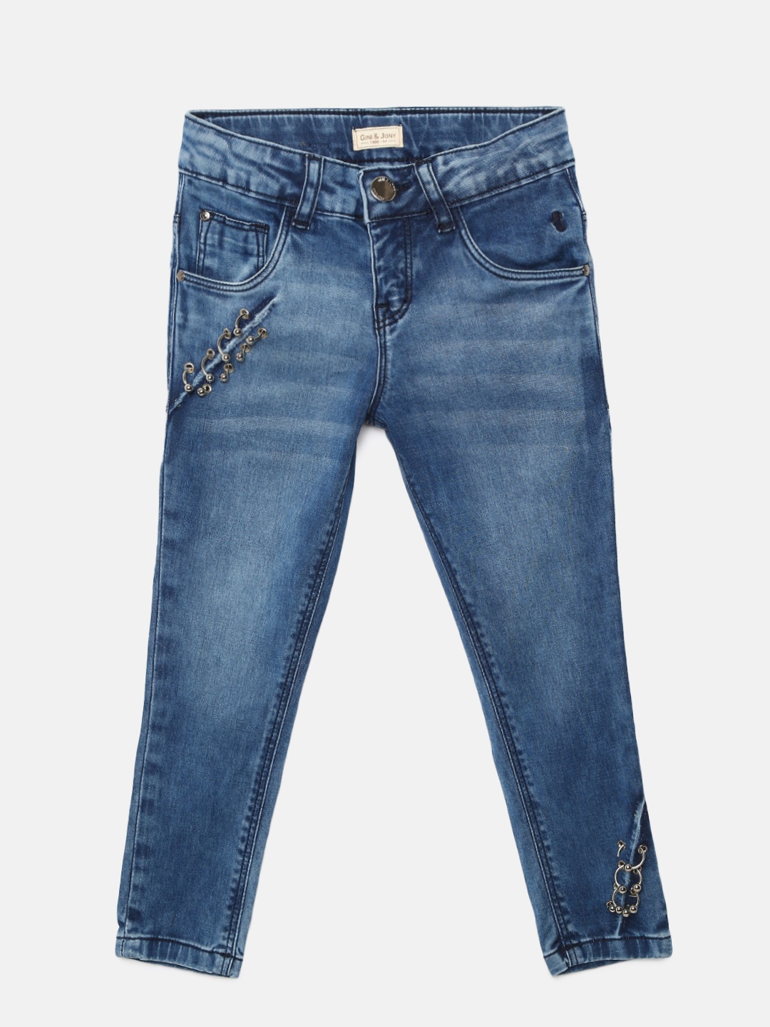 

Gini and Jony Girls Blue Skinny Fit Mid-Rise Clean Look Jeans