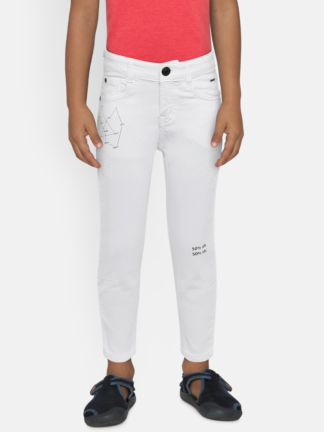 

Gini and Jony Boys White Slim Fit Mid-Rise Clean Look Stretchable Jeans
