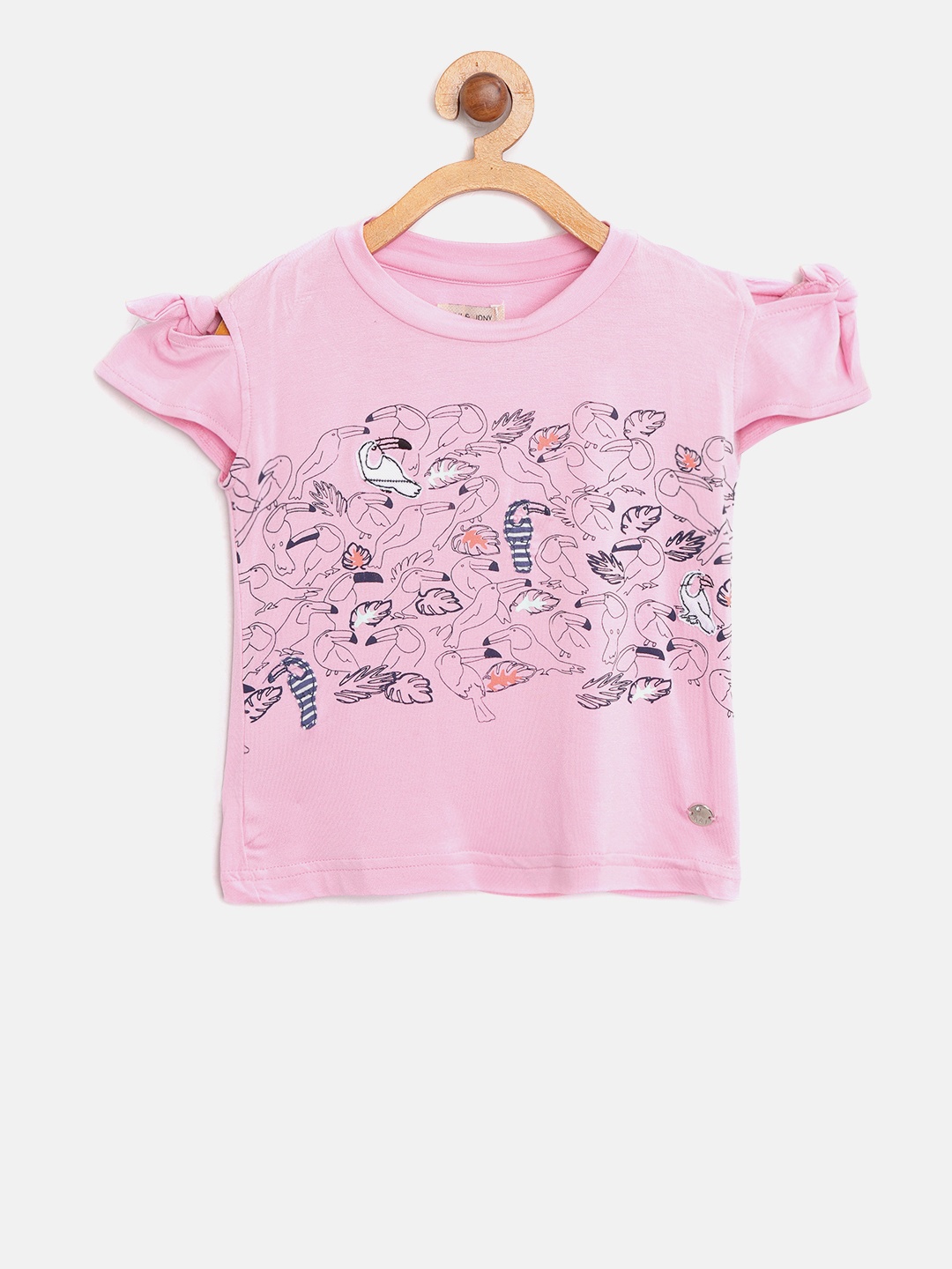 

Gini and Jony Girls Pink Printed Top