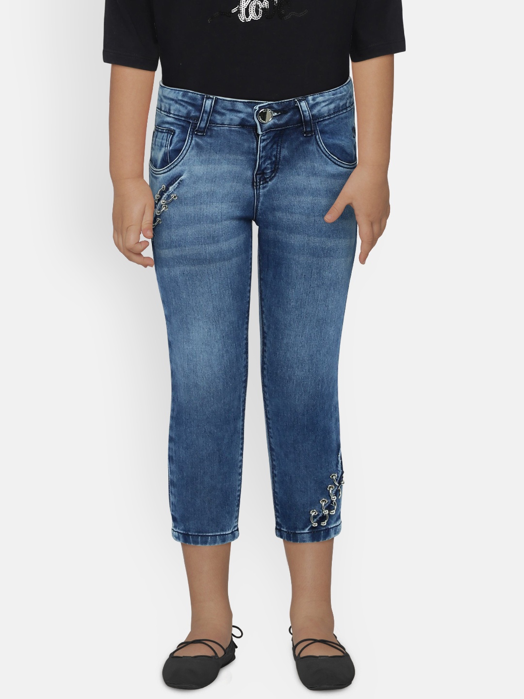 

Gini and Jony Girls Blue Mid-Rise Clean Look Denim Jeans