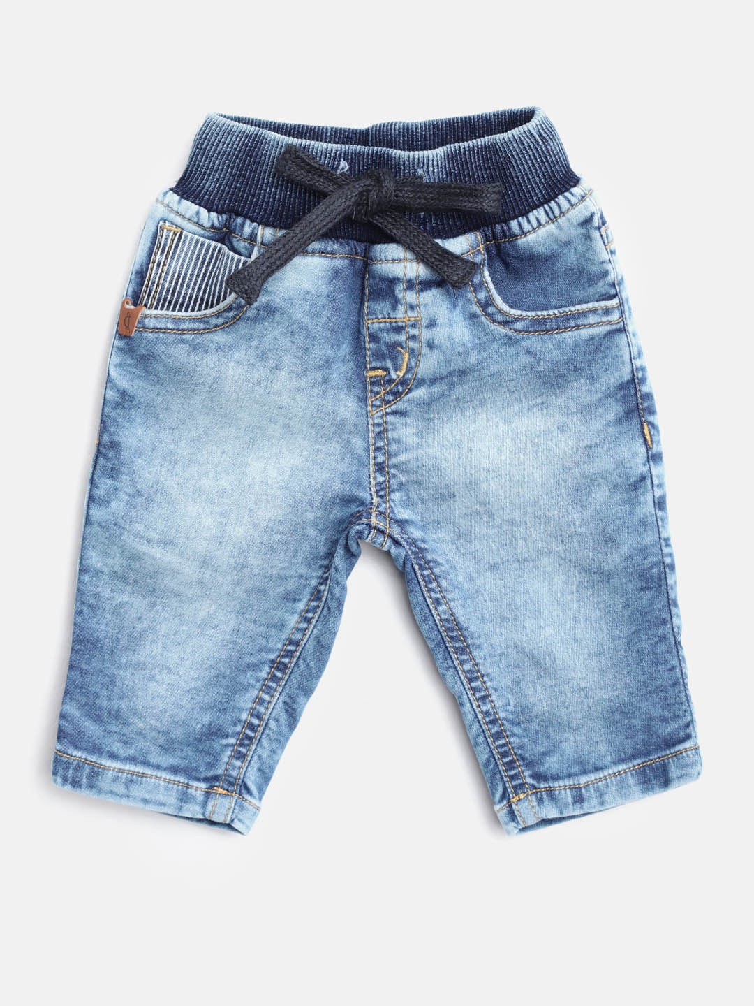 

Gini and Jony Boys Blue Regular Fit Washed Joggers