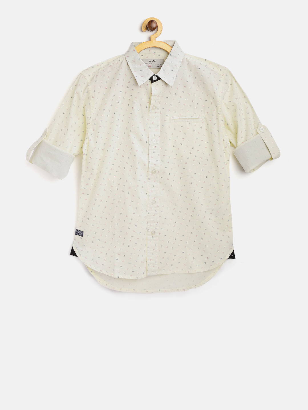 

Palm Tree Boys Off-White & Red Regular Fit Printed Casual Shirt