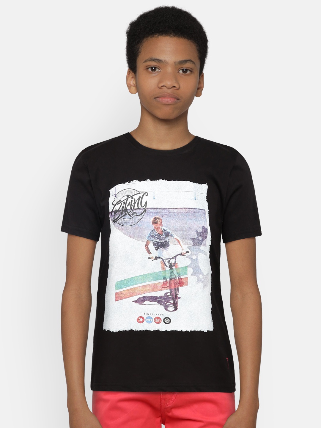 

Palm Tree Boys Black Printed T-shirt
