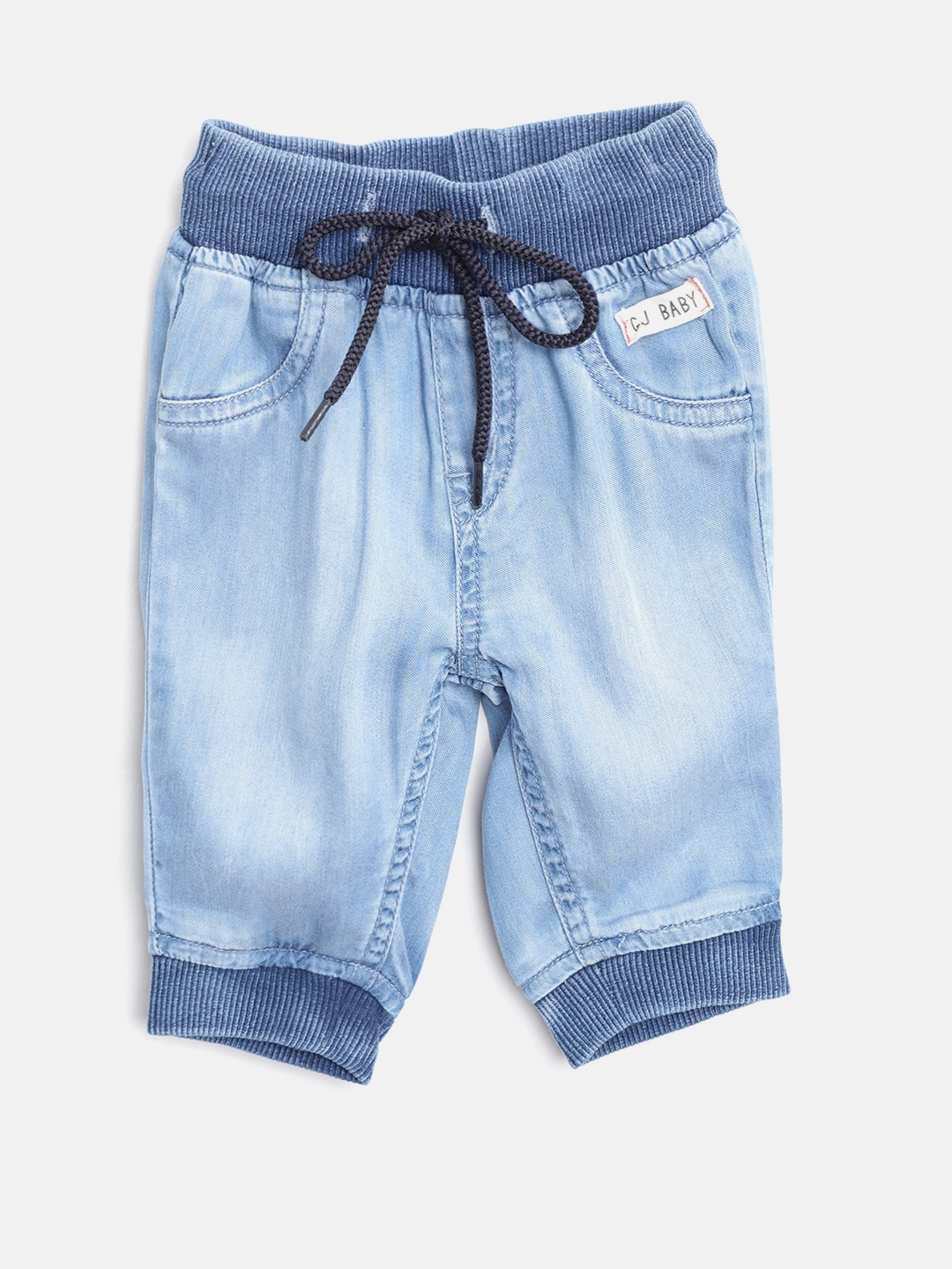 

Gini and Jony Girls Blue Regular Fit Solid Denim Joggers