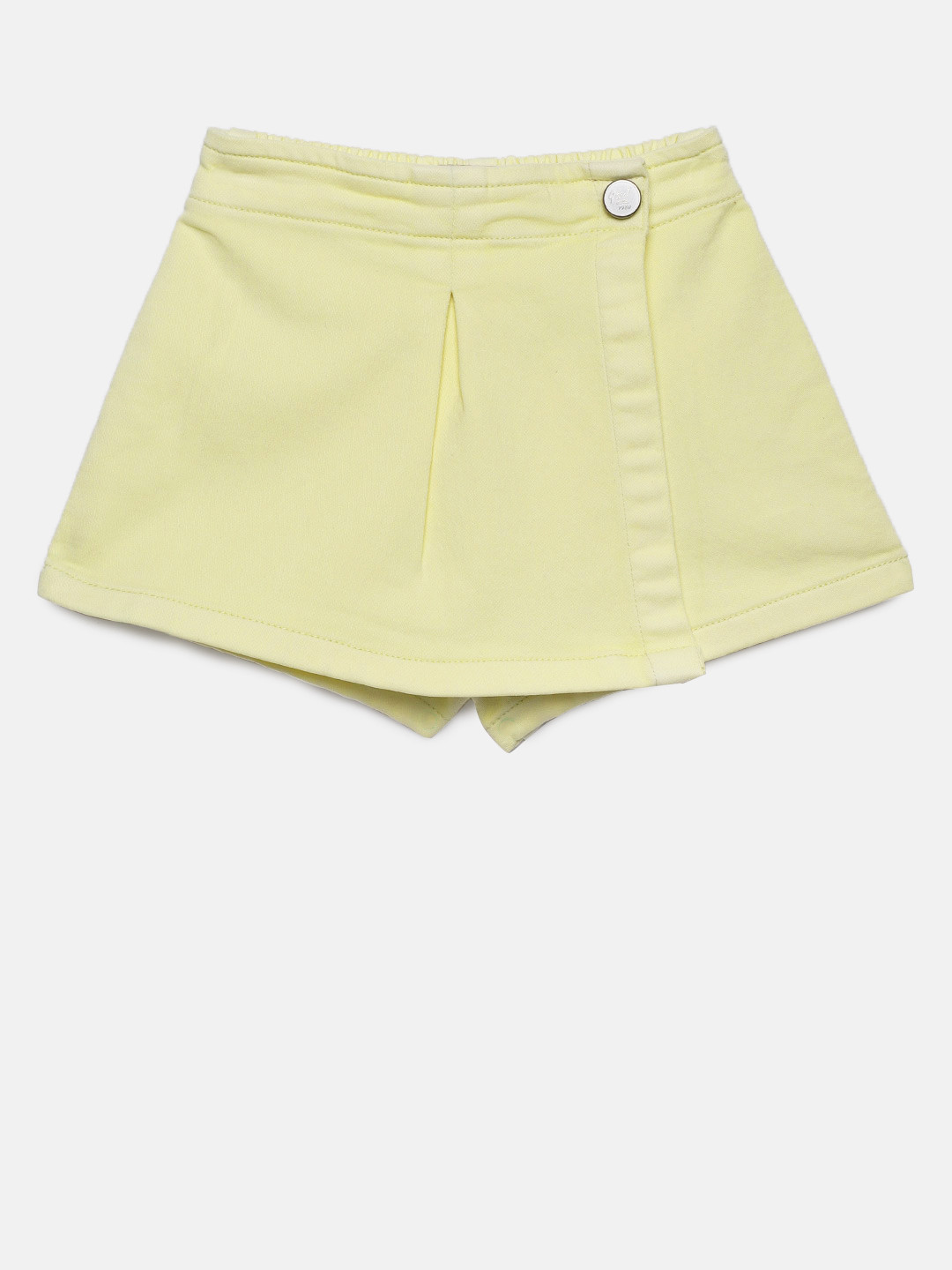 

Gini and Jony Girls Denim Yellow Solid Skorts