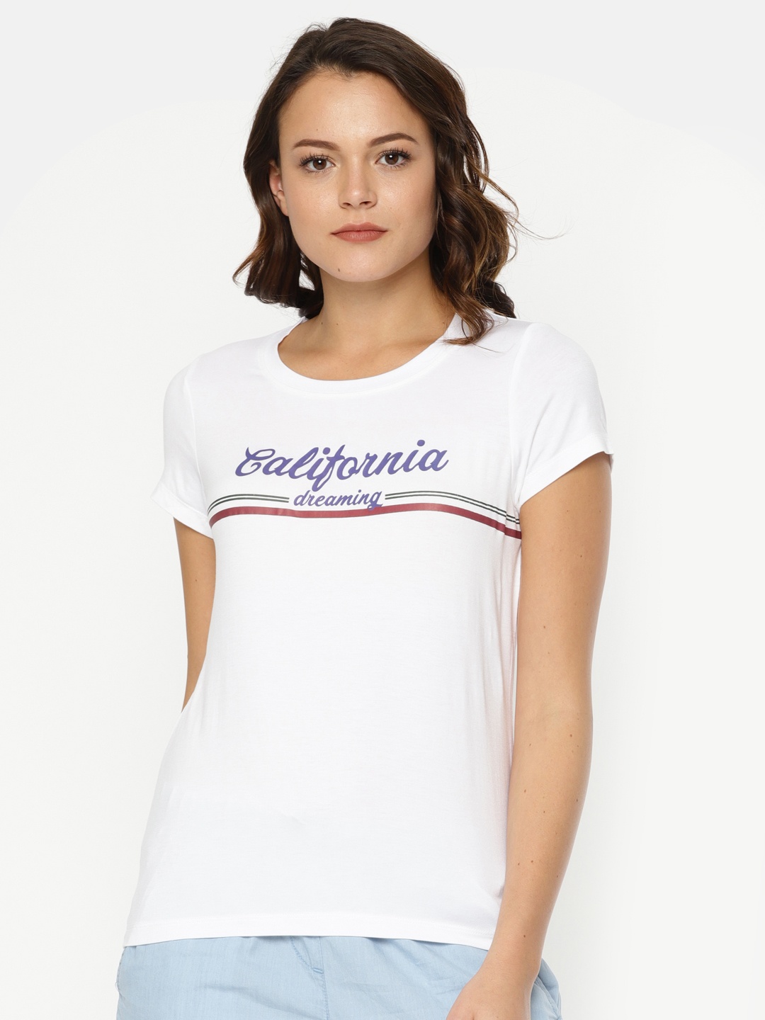 

Fame Forever by Lifestyle Women White Printed Round Neck T-shirt