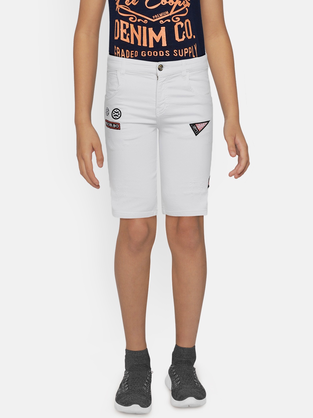 

Gini and Jony Boys Off-White Solid Regular Fit Regular Shorts