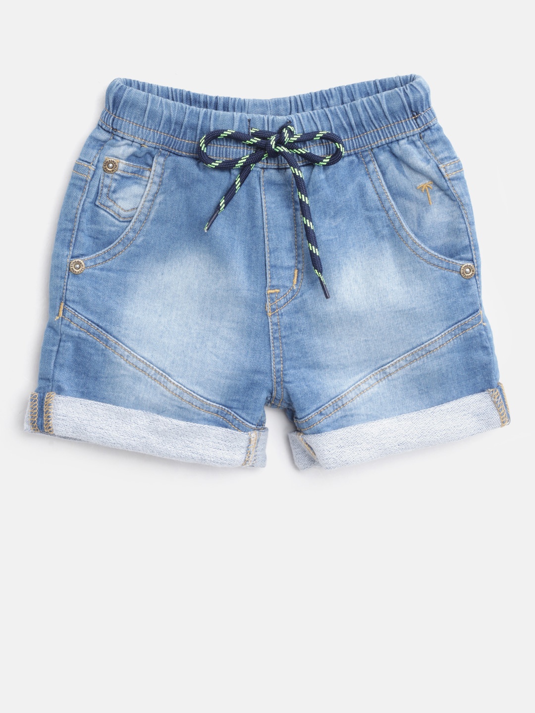 

Palm Tree Boys Blue Washed Regular Fit Denim Shorts