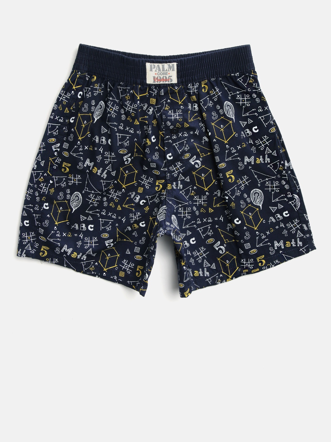 

Palm Tree Boys Navy Printed Pure Cotton Boxers 131246520360 C656, Navy blue