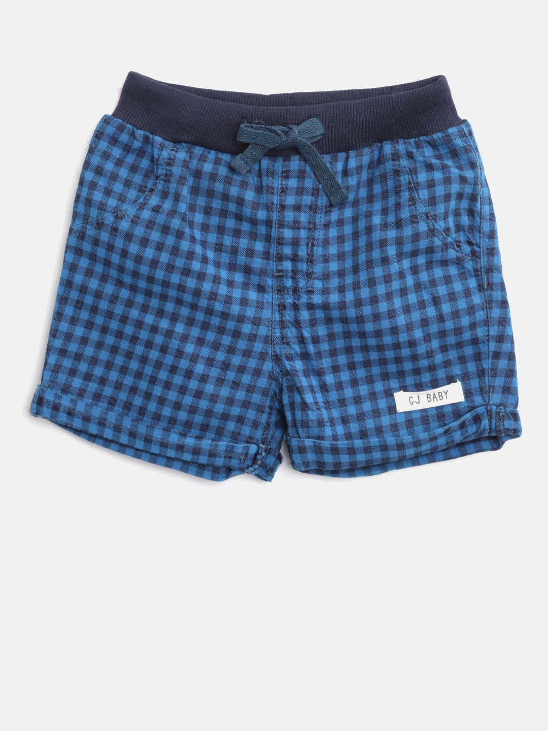 

Gini and Jony Boys Blue Checked Regular Shorts