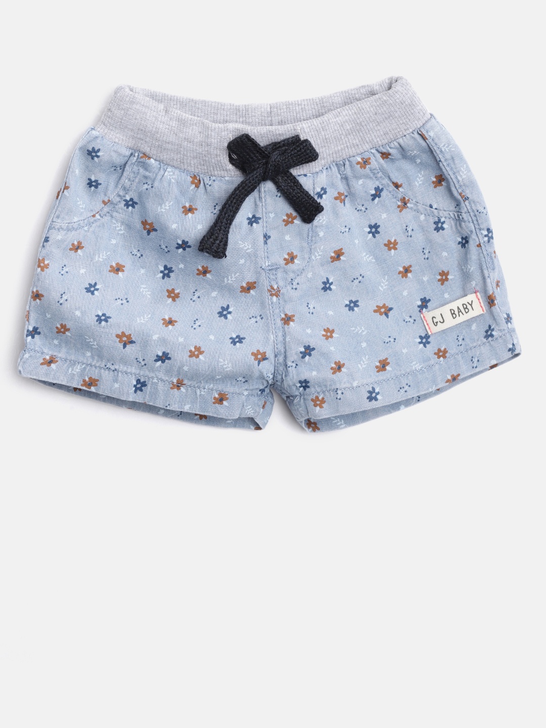 

Gini and Jony Girls Blue Printed Regular Fit Shorts