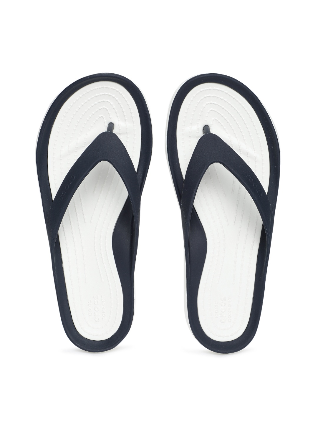 

Crocs Women Navy Blue & White Solid Thong Flip-Flops