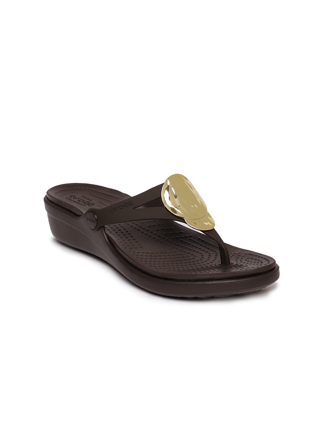 

Crocs Women Brown Solid Comfort Heels