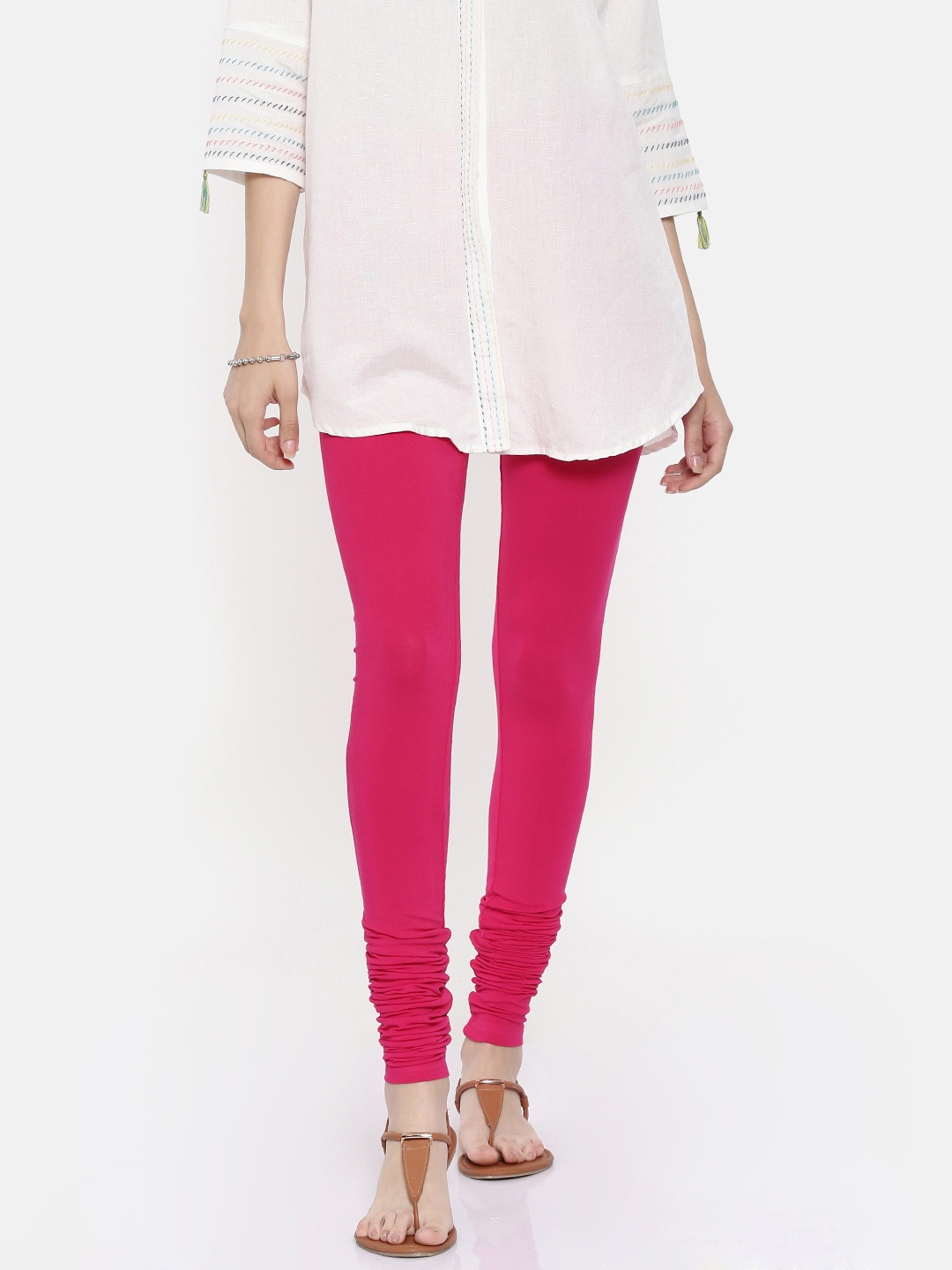 

Melange by Lifestyle Women Fuchsia Solid Churidar