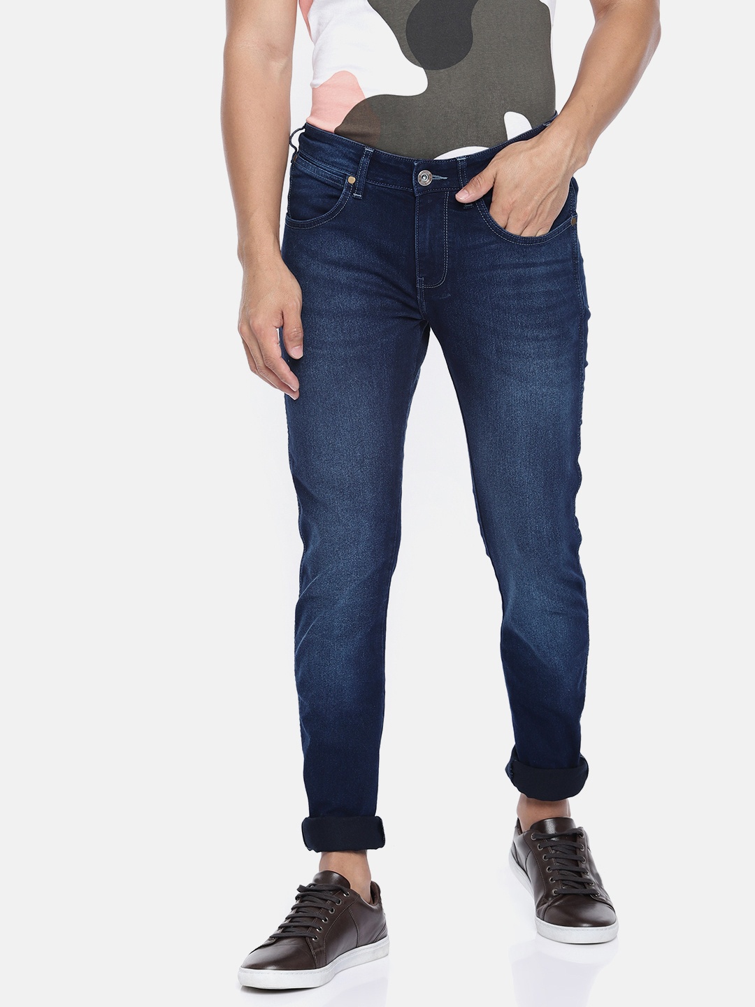 

Wrangler Men Blue Vegas Skinny Fit Low-Rise Clean Look Stretchable Jeans