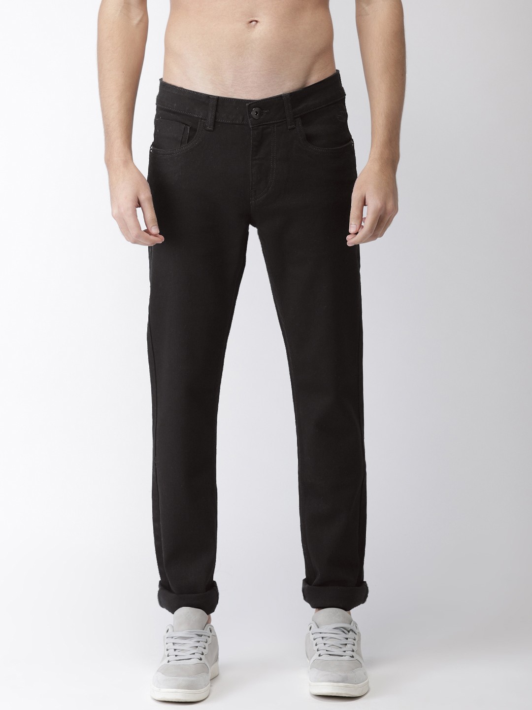 

Flying Machine Men Black Michael Slim Tapered Fit Mid-Rise Clean Look Stretchable Jeans