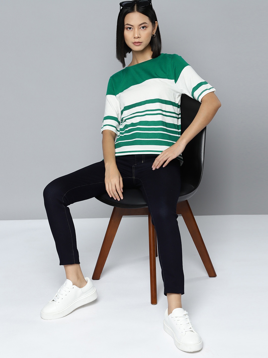 

ether Striped Regular T-shirt, Green