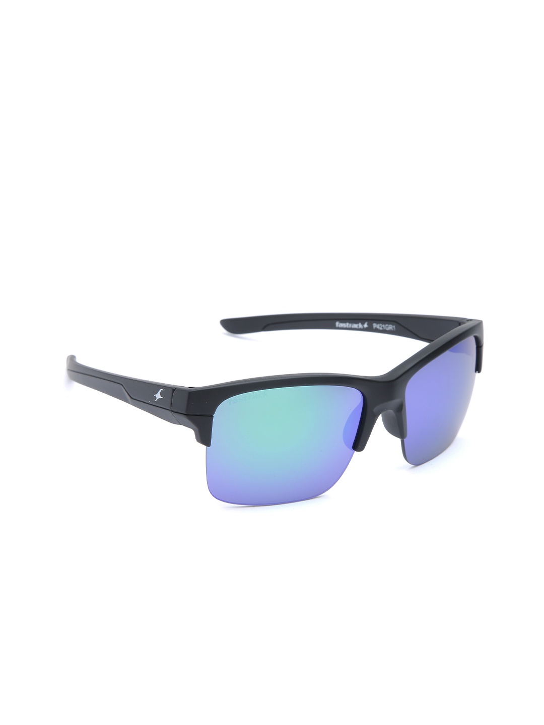 

Fastrack Men Mirrored Browline Sunglasses P421GR1, Blue