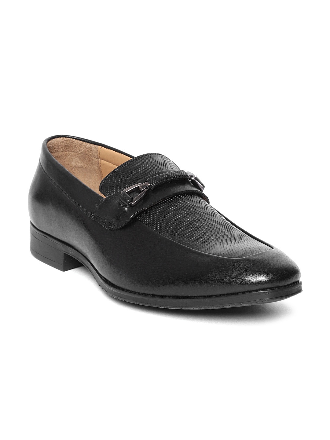 

Louis Philippe Men Black Leather Formal Slip-Ons