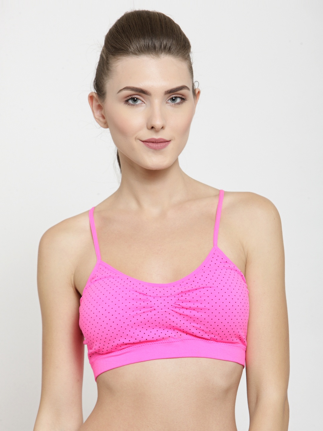 

PrettyCat Pink Solid Non-Wired Lightly Padded Sports Bra