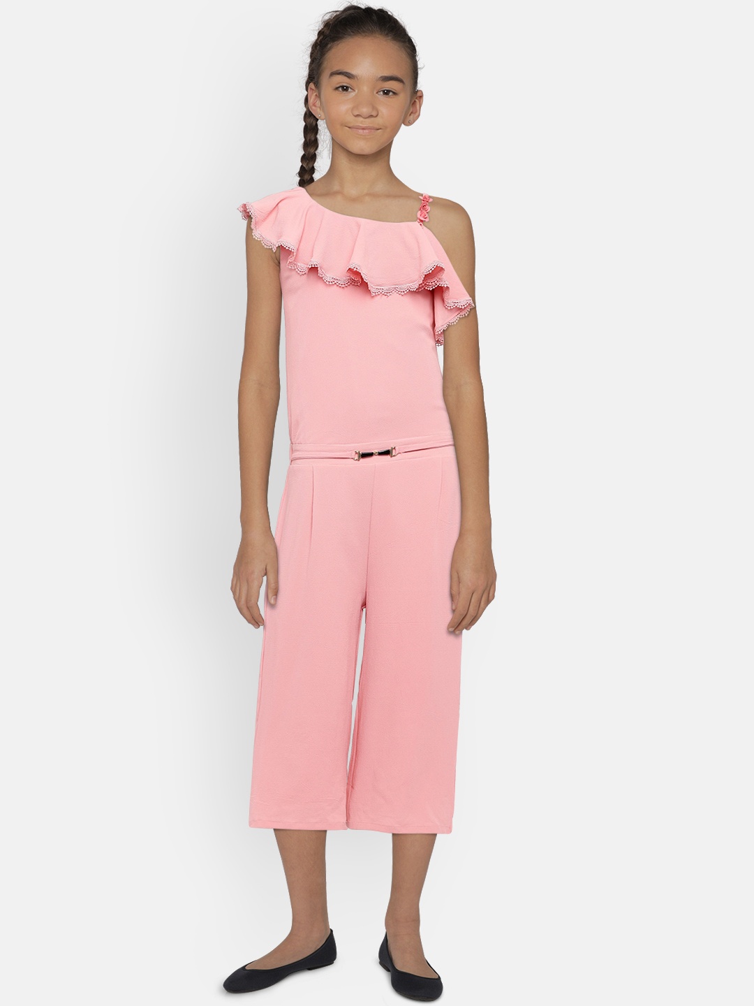

Peppermint Peach-Coloured Solid Basic Jumpsuit