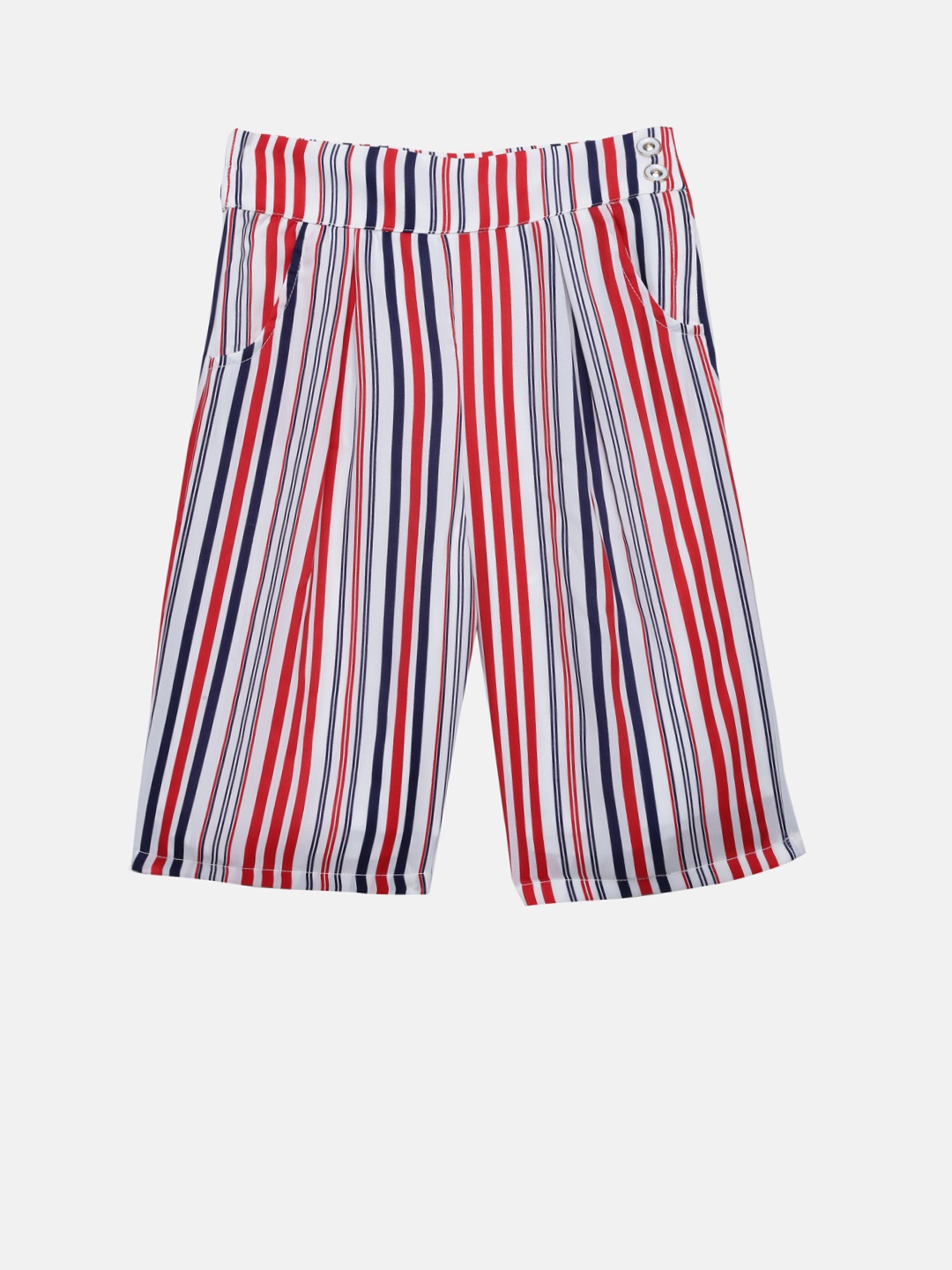 

Peppermint Girls Multicoloured Straight Striped Culottes, Multi