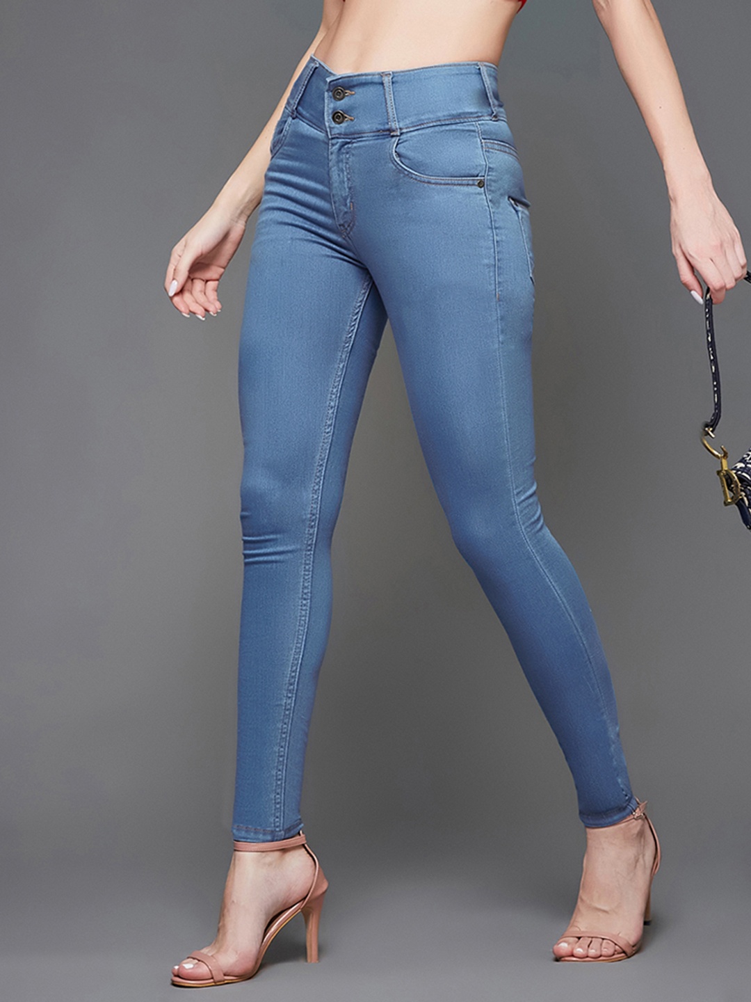 

Miss Chase Women Blue Skinny Fit High-Rise Clean Look Jeans